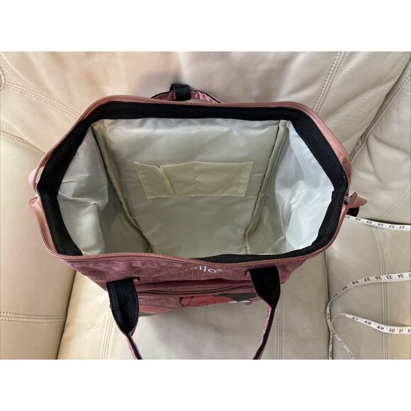 Anello Minnie Mouse Backpack Bag Top Handle Nylon Lightweight Pink - Picture 10 of 12